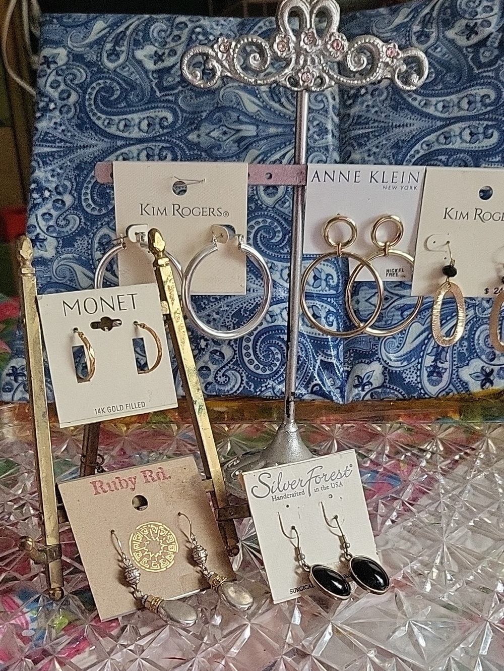 BLOWOUT SALE HIGHER END EARRING LOT OF 6 PR $25 Firm.Anne Klein Gold Hoop